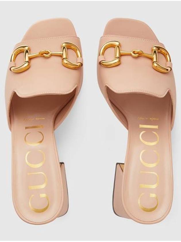 Women's Horsebit Slide Sandals Pink - GUCCI - BALAAN 3