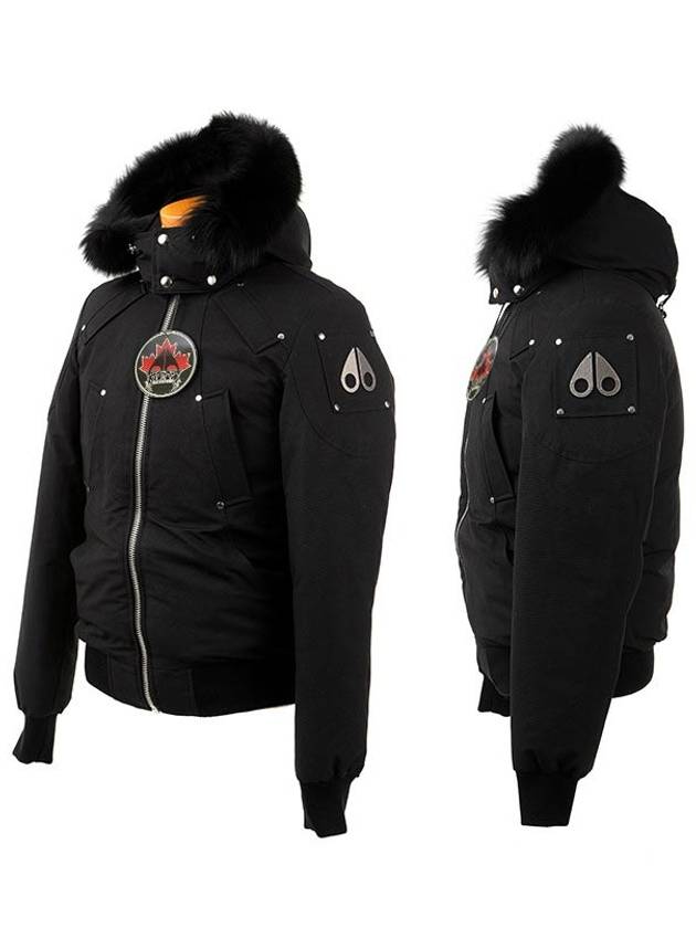 Men's Ballistic Bomber Jacket Black Fox Fur Black - MOOSE KNUCKLES - BALAAN 3