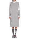 Classic Loopback 4-Bar Sweater Midi Dress Light Grey - THOM BROWNE - BALAAN 3