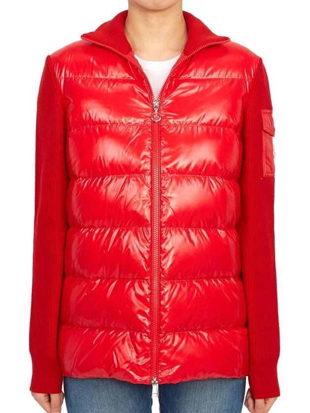 Padded Wool Cardigan Red - MONCLER - BALAAN 3