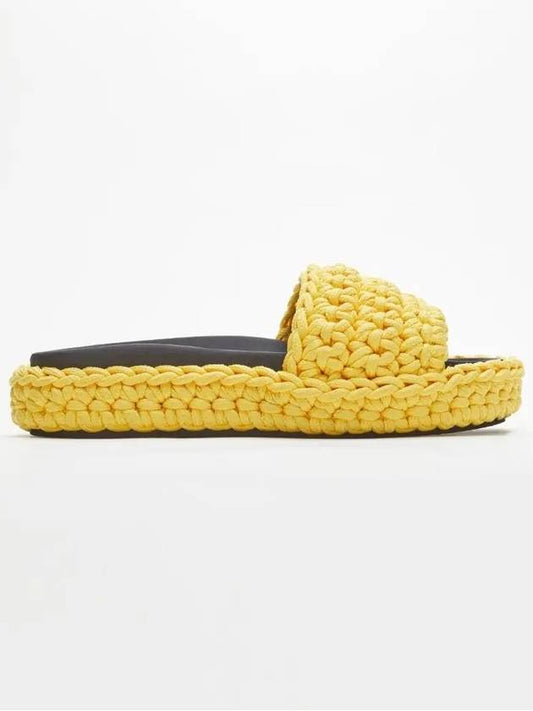 Women's Yellow Braided Rope Slide Slippers 22ESU02760276 Y001 - Nº 21 - BALAAN 1