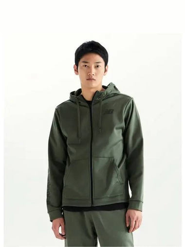 NBMDD4S011 MEN Tenacity PF Fleece Full Zip Up Hoodie GREEN - NEW BALANCE - BALAAN 1