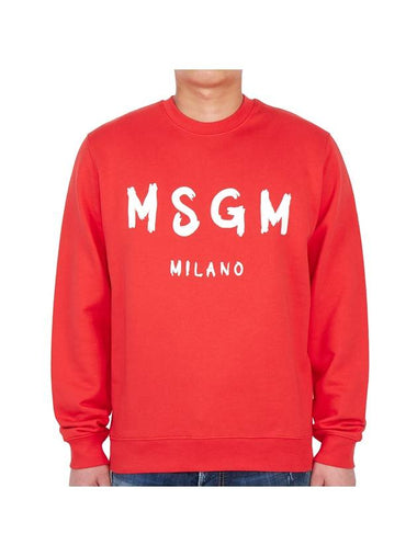 Milano Brushed Logo Sweatshirt Red - MSGM - BALAAN 1