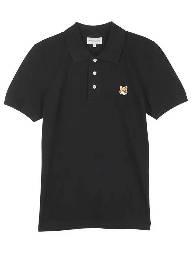 Fox Head Patch Cotton Polo Shirt Black - MAISON KITSUNE - BALAAN 2