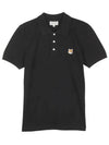 Fox Head Patch Cotton Polo Shirt Black - MAISON KITSUNE - BALAAN 3