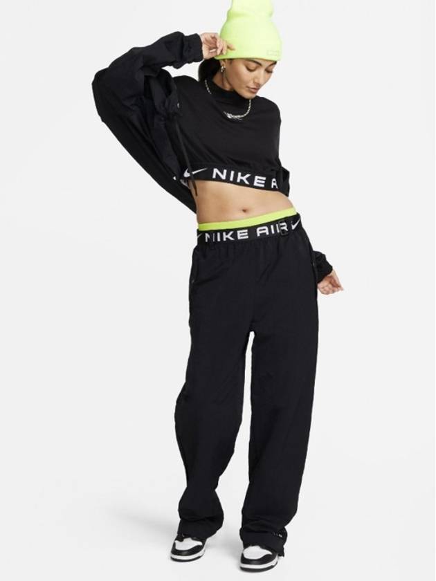 Air High Rise Woven Track Pants Black - NIKE - BALAAN 3