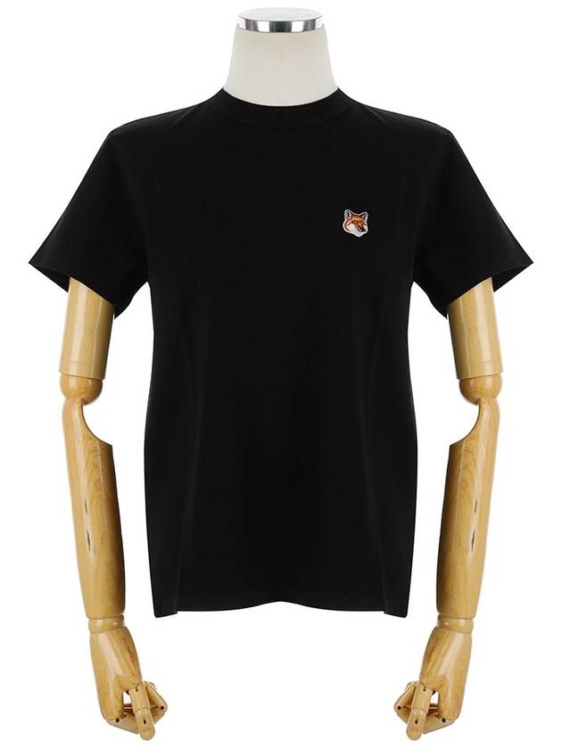 Fox Head Patch Short Sleeve T-Shirt Black - MAISON KITSUNE - BALAAN 2