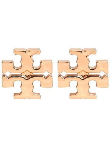 Logo Stud Earrings Rose Gold - TORY BURCH - BALAAN 1