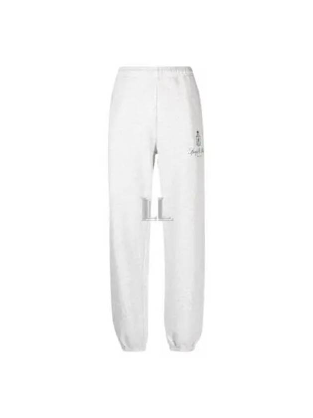 Vendome Logo Print Casual Cotton Track Pants Grey - SPORTY & RICH - BALAAN 2