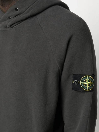 Men's Logo Patch Hooded Sweatshirt Charcoal 771561051 V0065 - STONE ISLAND - BALAAN 2