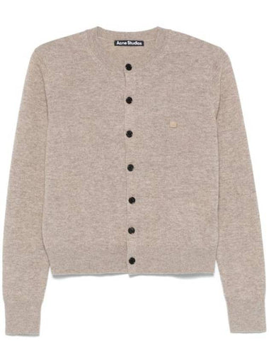 Yak Wool Fitted Fit Cardigan Greige Melange - ACNE STUDIOS - BALAAN 1