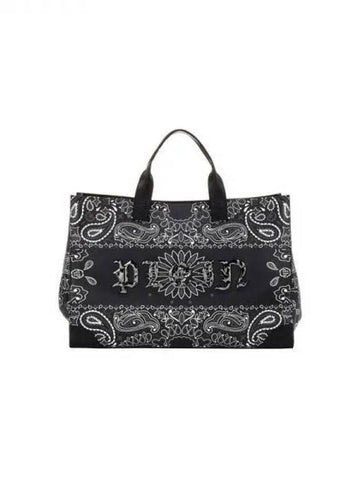 Men's Paisley Pattern Leather Duffel Bag Black 270950 - PHILIPP PLEIN - BALAAN 1