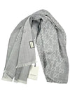 GG logo two tone wool silk scarf muffler gray 165904 - GUCCI - BALAAN 3