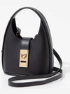 Women's Gancini Buckle Mini Hobo Shoulder Bag Black - SALVATORE FERRAGAMO - BALAAN 3