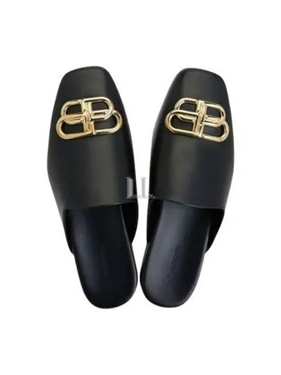 BB Logo Leather Mule Black - BALENCIAGA - BALAAN 2