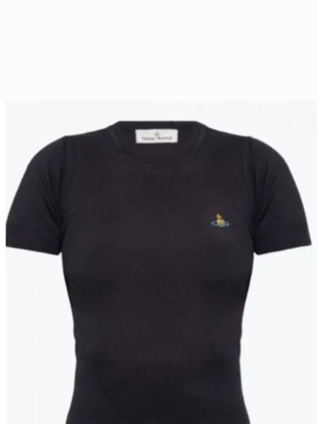 ORB Logo Short Sleeve Knit Top Black - VIVIENNE WESTWOOD - BALAAN 2