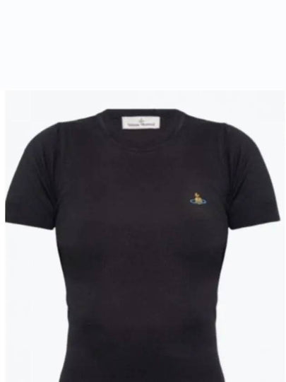 ORB Logo Short Sleeve Knit Top Black - VIVIENNE WESTWOOD - BALAAN 2