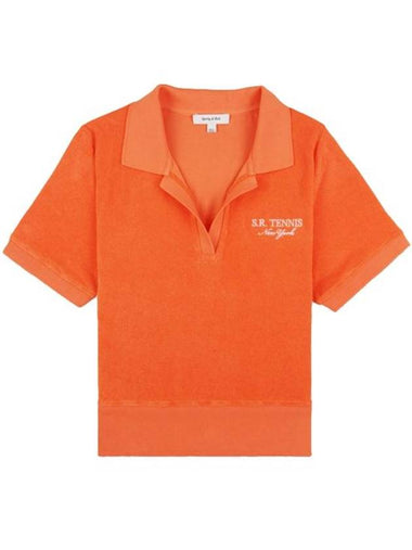 SR Tennis Terry Cloth Effect Polo Shirt Orange - SPORTY & RICH - BALAAN 1