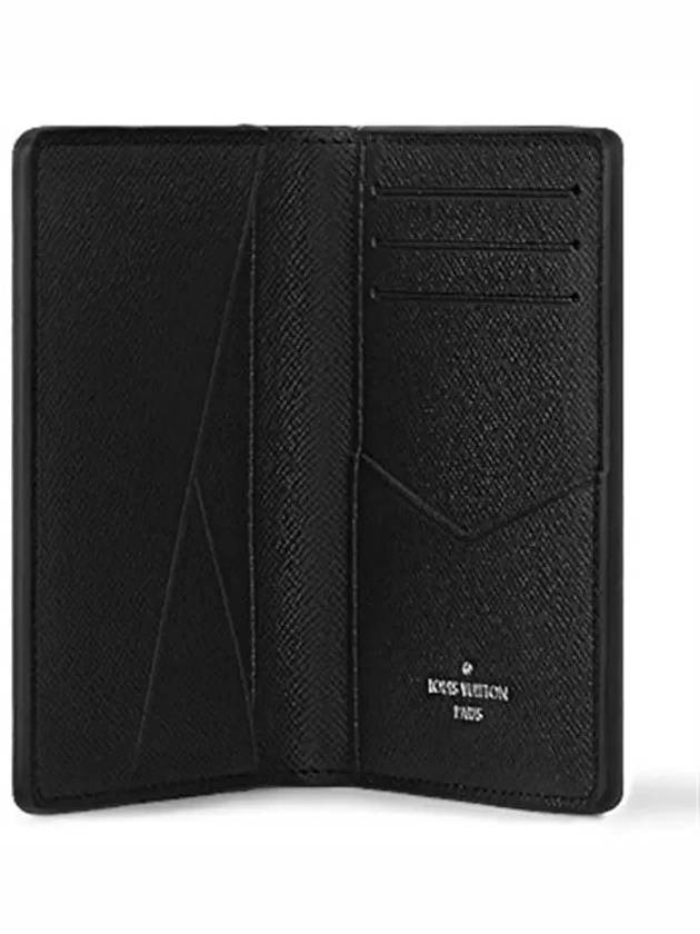 Pocket Organizer Taiga Leather Card Wallet Black - LOUIS VUITTON - BALAAN 4