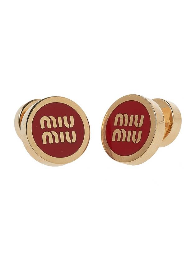 Enameled Metal Earrings Red - MIU MIU - BALAAN 6