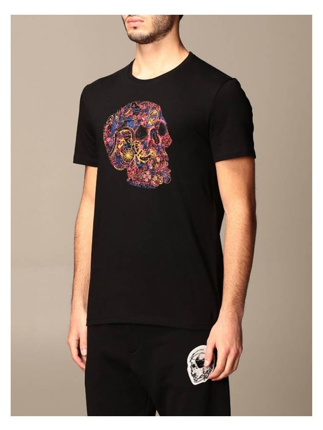 Skull Skull Printing Short Sleeve T-Shirt Black - ALEXANDER MCQUEEN - BALAAN 3