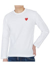 Red Heart Wappen Long Sleeve T-Shirt White - COMME DES GARCONS - BALAAN 6