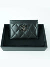 French origin card holder case wallet business black gold lamb skin AP3627 - CHANEL - BALAAN 7