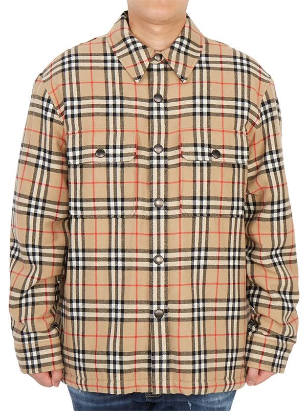 Vintage Check Wool Cotton Over Long Sleeve Shirt Archive Beige - BURBERRY - BALAAN 2