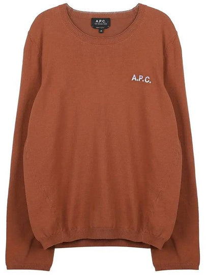 Embroidered Logo Knit Top Brown - A.P.C. - BALAAN 2