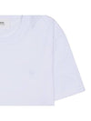 Embroidered Logo Cotton Short Sleeve T-Shirt White - AMI - BALAAN 8