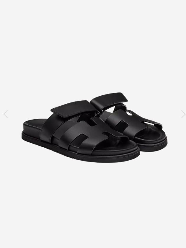 Chypre Calfskin Sandals Black - HERMES - BALAAN 3