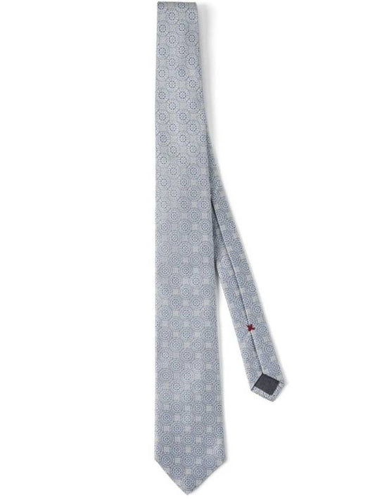 Silk Jacquard Tie Grey - BRUNELLO CUCINELLI - BALAAN 1