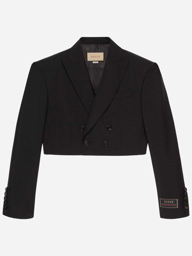 Wool Mohair Cropped Jacket Black - GUCCI - BALAAN 2