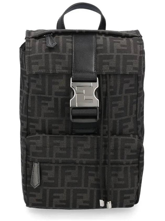 Fendiness FF Fabric Small Backpack Black - FENDI - BALAAN 1