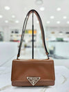 Emblem Brushed Shoulder Bag Brown 1BD321 - PRADA - BALAAN 1