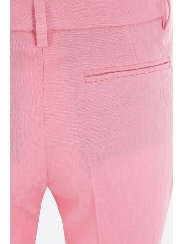 Women's All-Over Logo Pleated Front Wool Straight Pants Pink - VERSACE - BALAAN 4