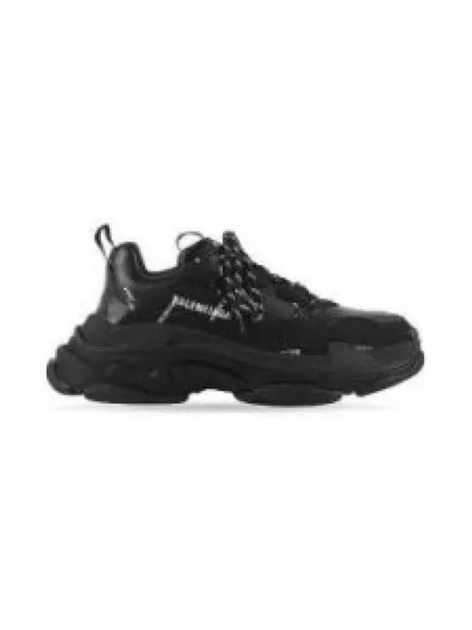 Triple S All-Over Logo Low Top Sneakers Black - BALENCIAGA - BALAAN 2