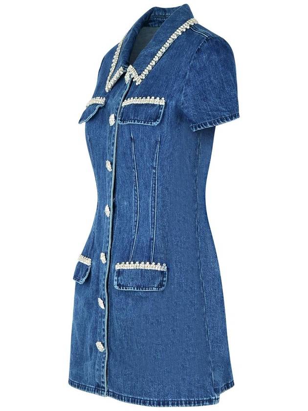 Self-Portrait 'Collared' Blue Denim Dress - SELF PORTRAIT - BALAAN 2