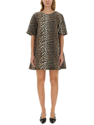 MINI LEOPARD DRESS - GANNI - BALAAN 1