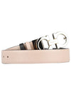 Reversible Gancini Leather Belt Black Macadamia - SALVATORE FERRAGAMO - BALAAN 2