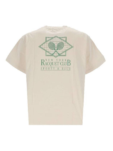 NY Racquet Club Short Sleeve T-Shirt Cream - SPORTY & RICH - BALAAN 1