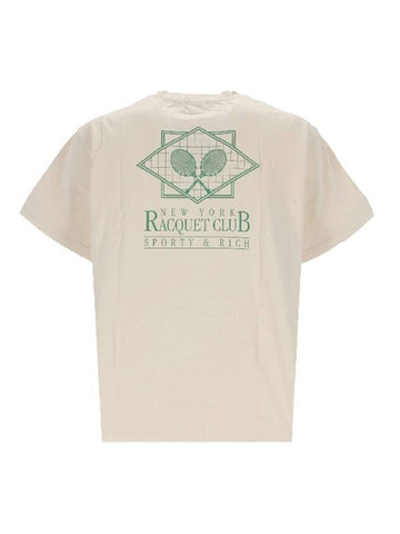 NY Racquet Club Short Sleeve T-Shirt Cream - SPORTY & RICH - BALAAN 1