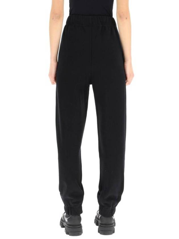 Side Logo Cotton JoGGer Track Pants Black - GANNI - BALAAN 4