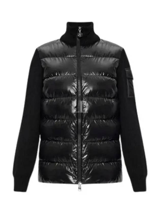 Padded Wool Cardigan Black - MONCLER - BALAAN 2