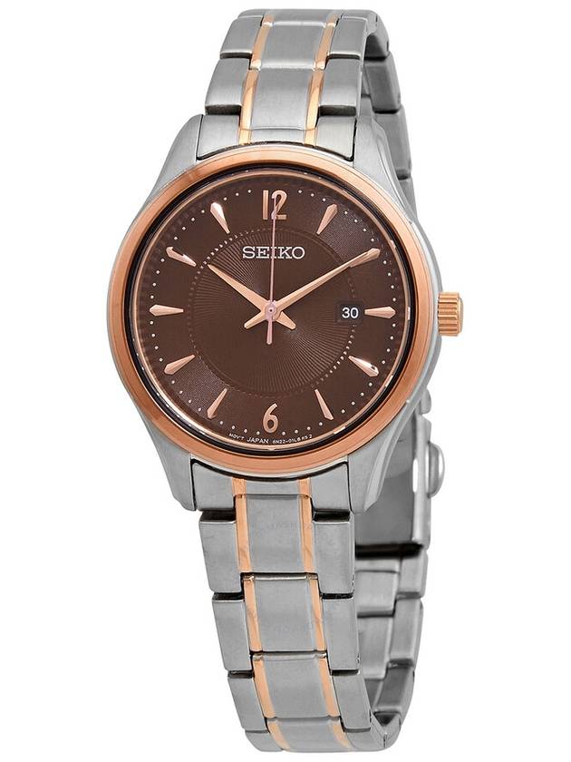 Seiko Sapphire Quartz Brown Dial Ladies Watch SUR476P1 - SEIKO - BALAAN 1