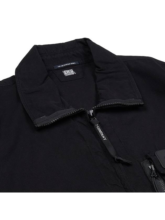 Lens Wappen Gabardine Zip-Up Jacket Black - CP COMPANY - BALAAN 9