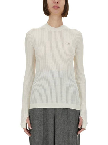 Fendi Wool And Silk Sweater - FENDI - BALAAN 1