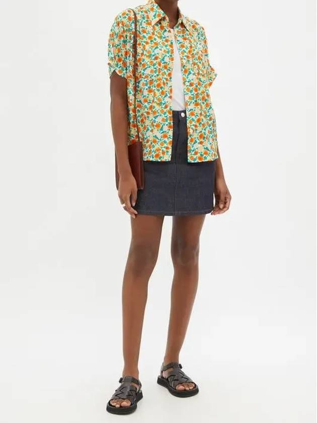 ZOE midi weight floral print crepe pocket shirt - A.P.C. - BALAAN 2