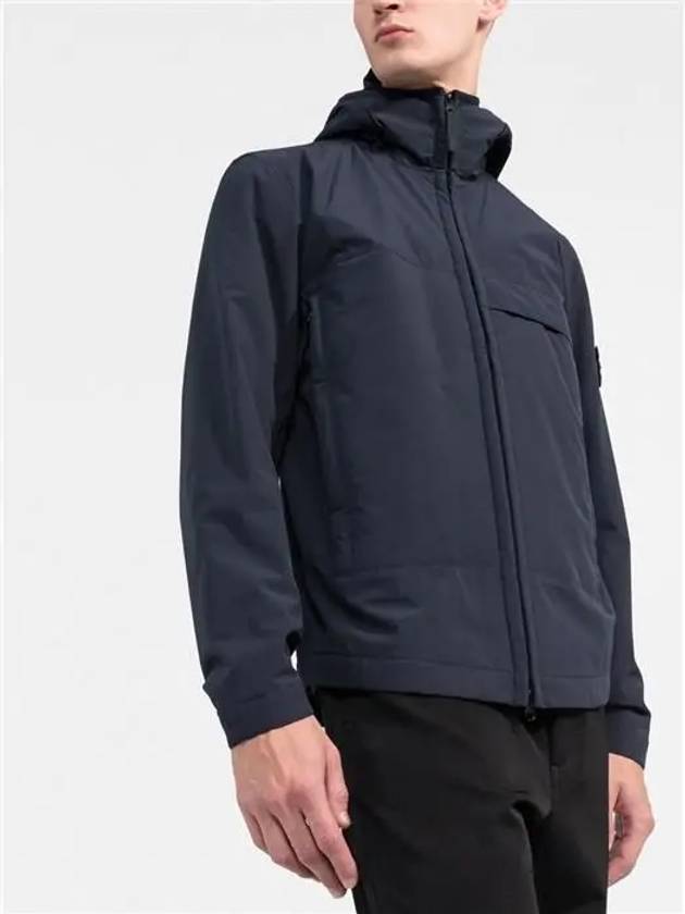 Men's Soft Shell Pure Insulation Technology Primaloft Hooded Jacket Navy - STONE ISLAND - BALAAN 4