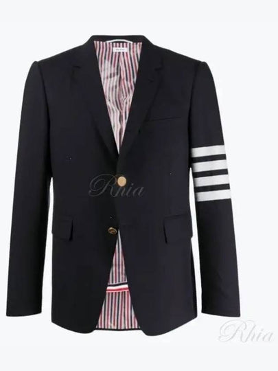 Plain Weave Suiting 4 Bar Classic Sport Jacket Jacket Navy - THOM BROWNE - BALAAN 2